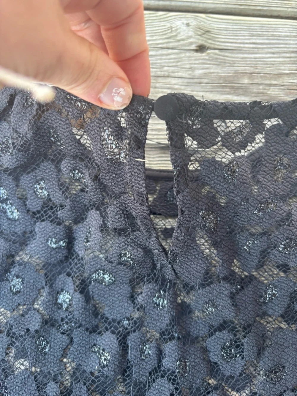 Zara Black Lace Sheer Cropped Top XS Floral 3/4 Sleeve NWT - Picture 10 of 11